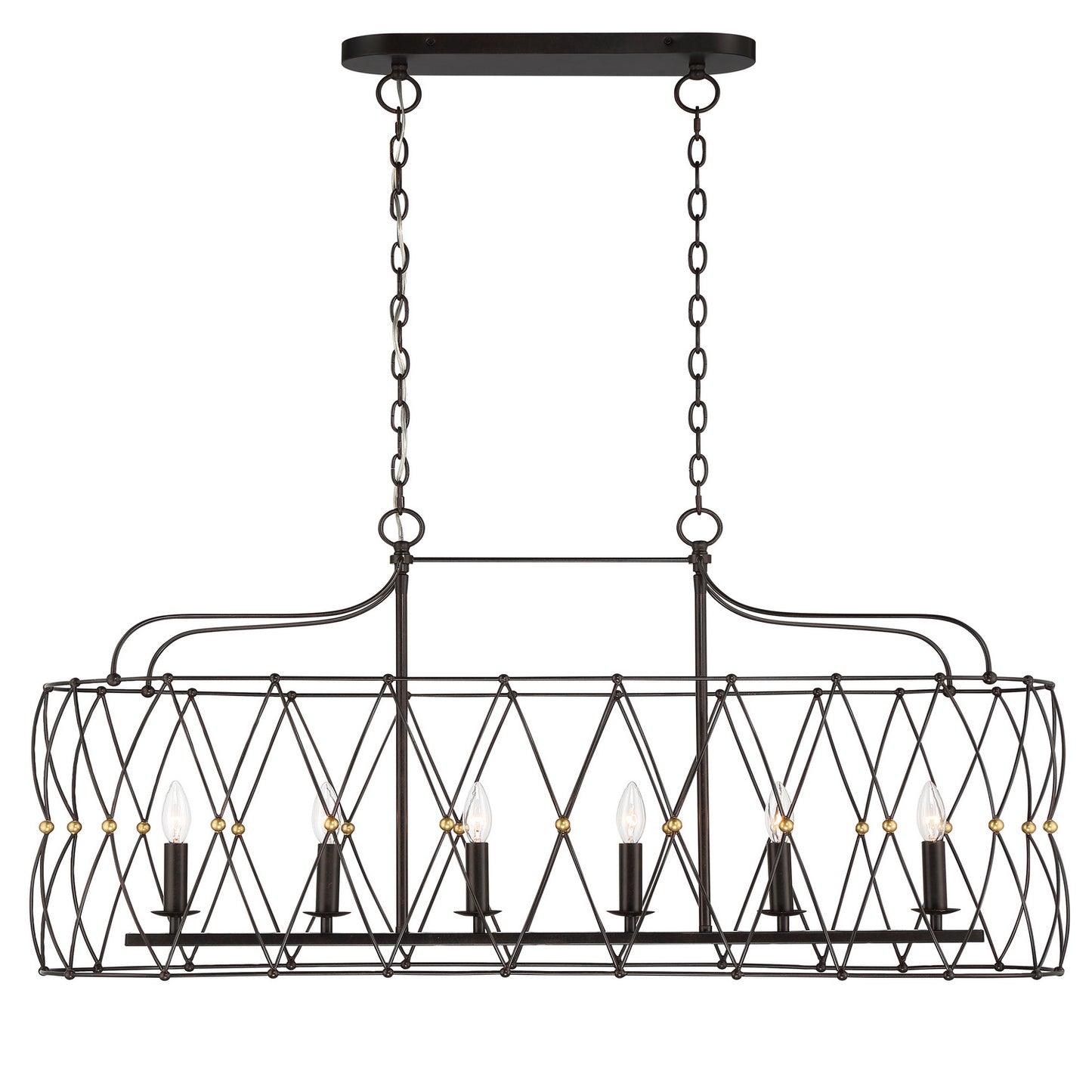 Crystorama - ZUC-A9037-EB-GA - Six Light Chandelier - Zucca - English Bronze + Antique Gold