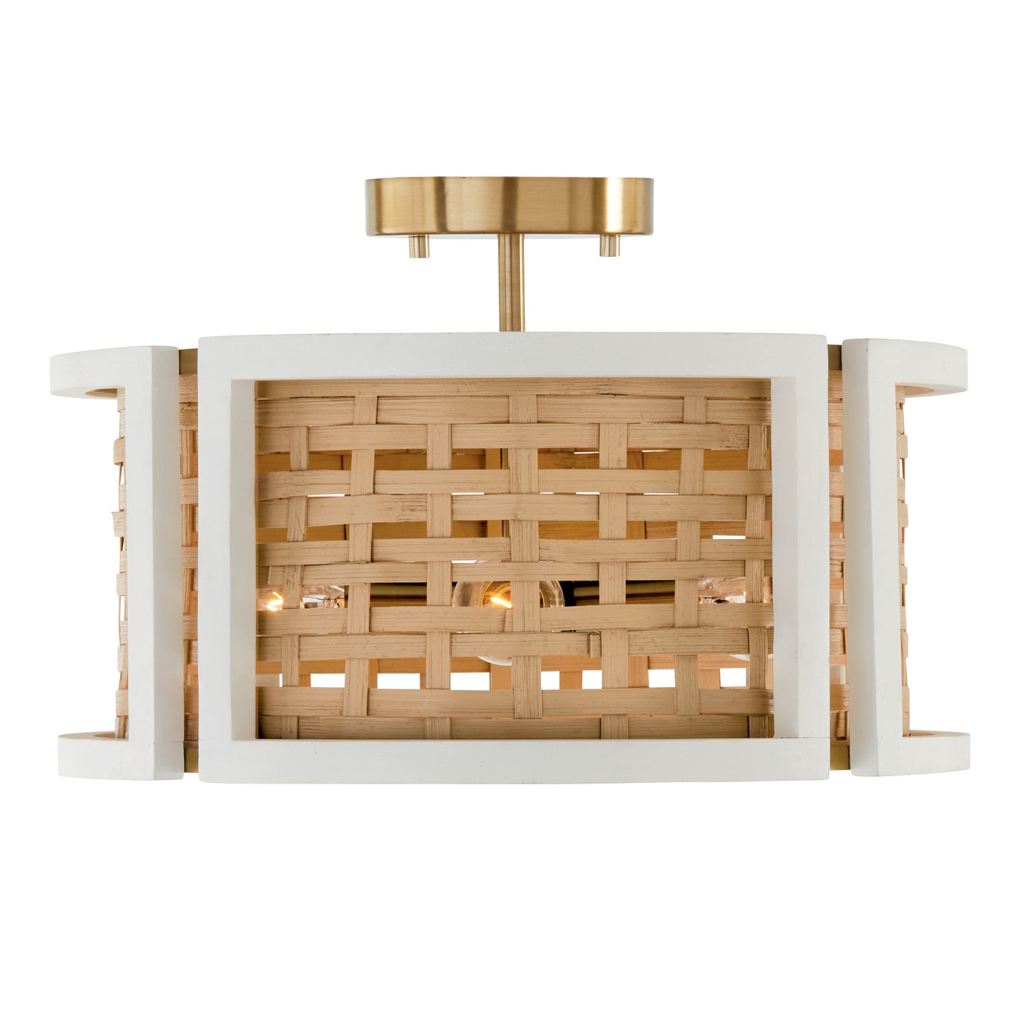 Capital Lighting - 244341WM - Four Light Semi Flush Mount - Lola - Flat White and Matte Brass
