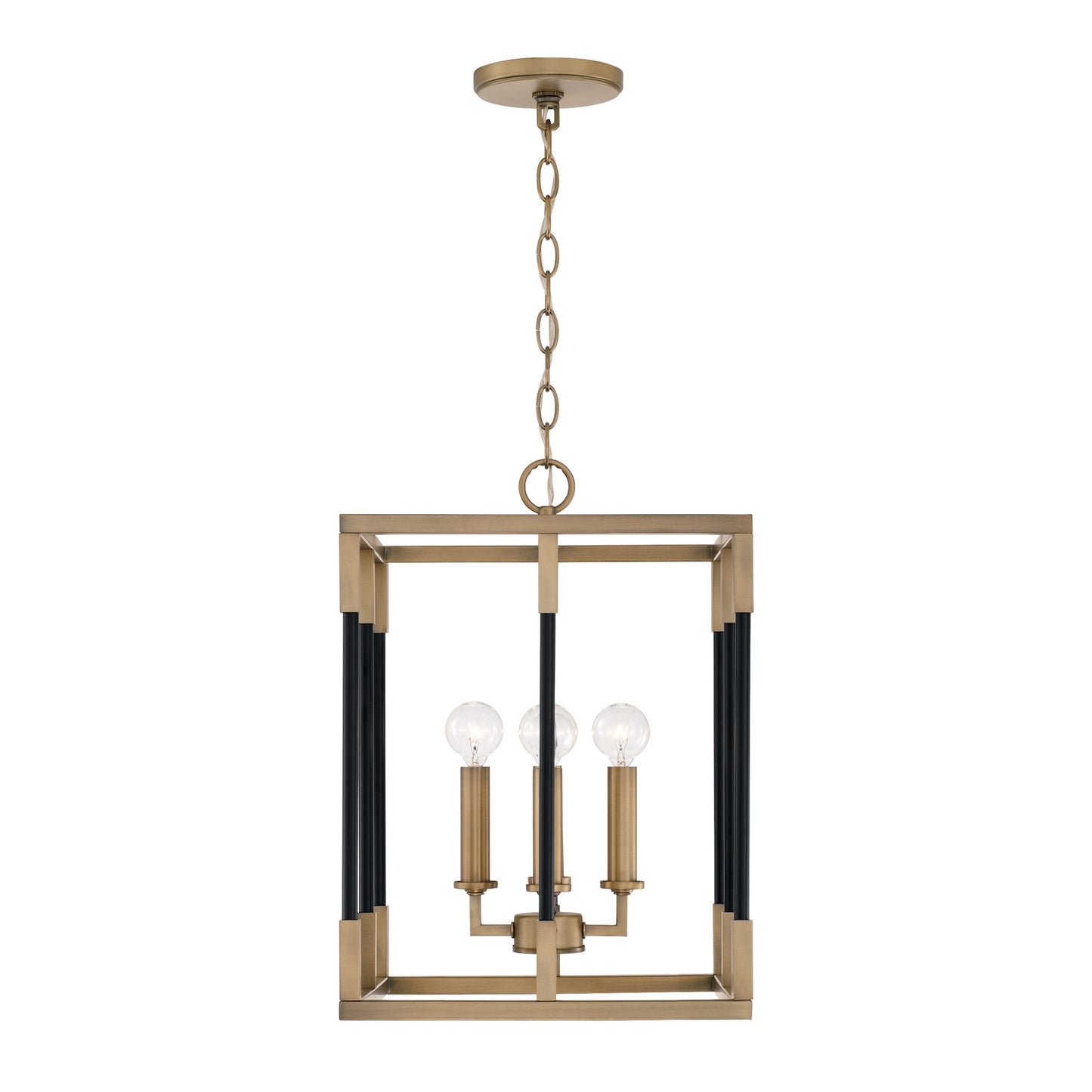 Capital Lighting - 544741AB - Four Light Foyer - Bleeker - Aged Brass and Black