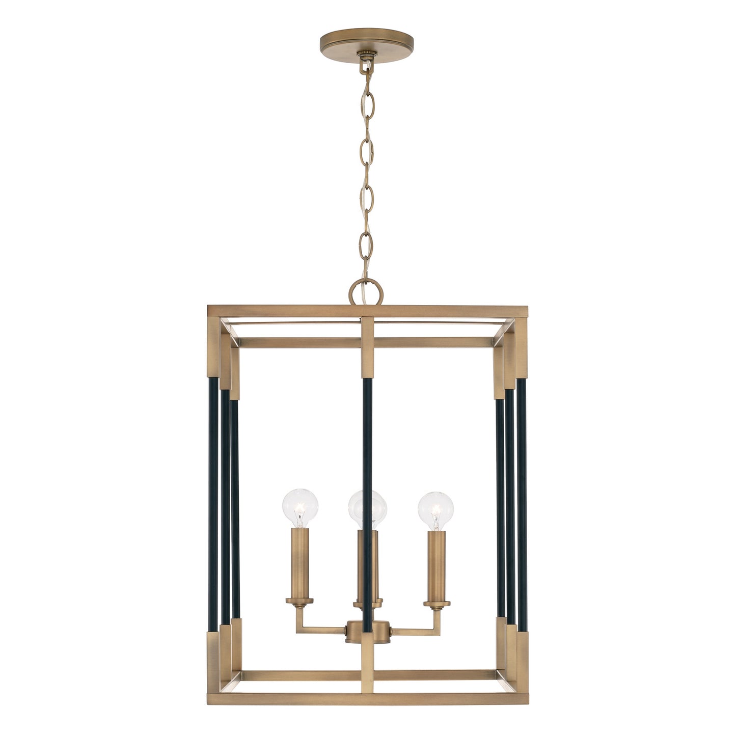Capital Lighting - 544742AB - Four Light Foyer - Bleeker - Aged Brass and Black