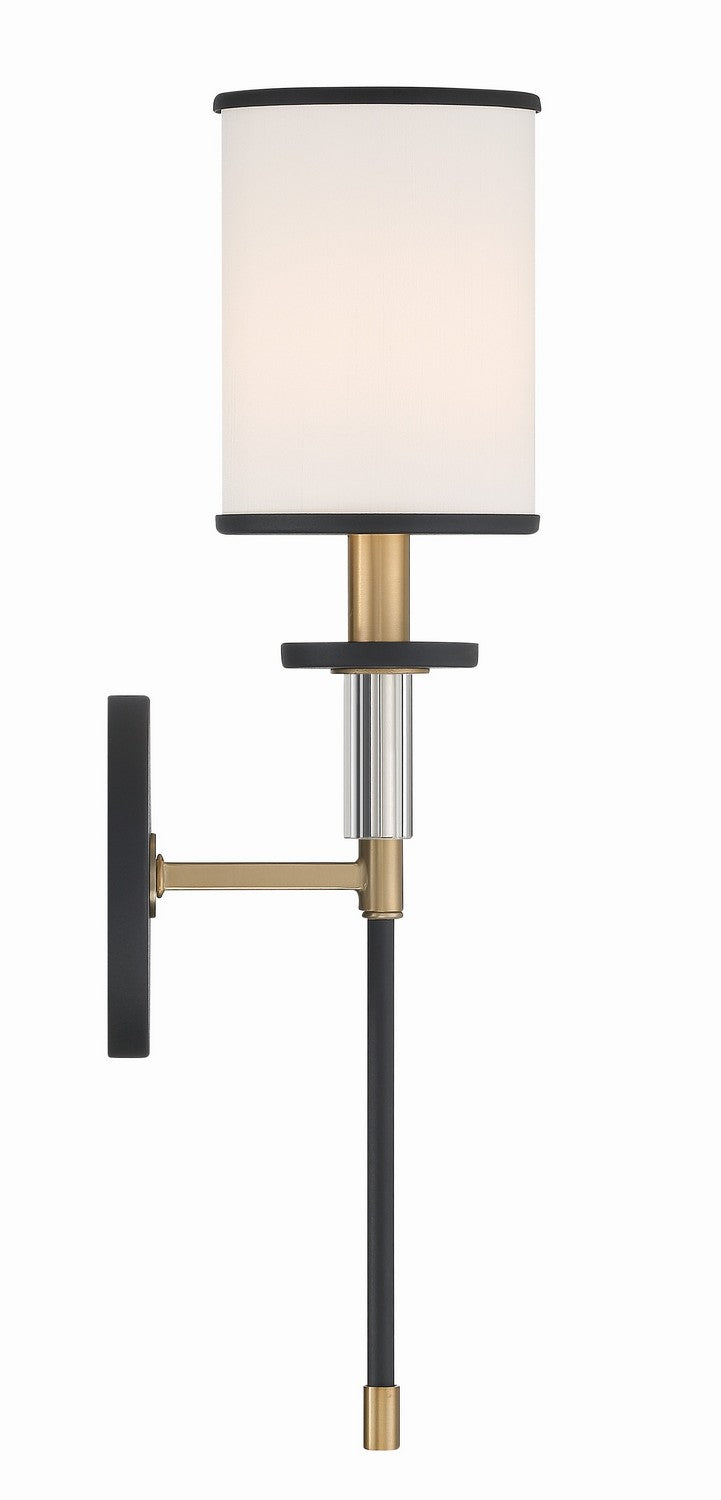 Crystorama - HAT-471-BF-VG - One Light Wall Sconce - Hatfield - Black Forged + Vibrant Gold