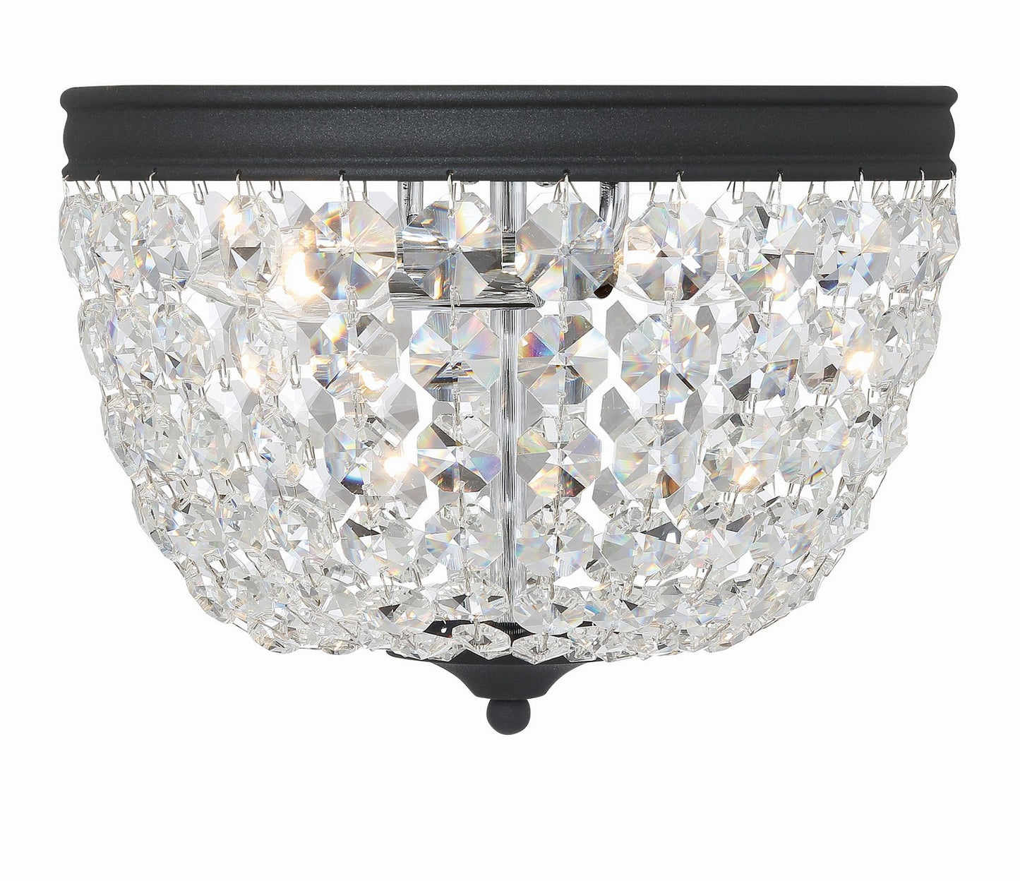 Crystorama - NOL-312-BF-CL-MWP - Two Light Flush Mount - Nola - Black Forged