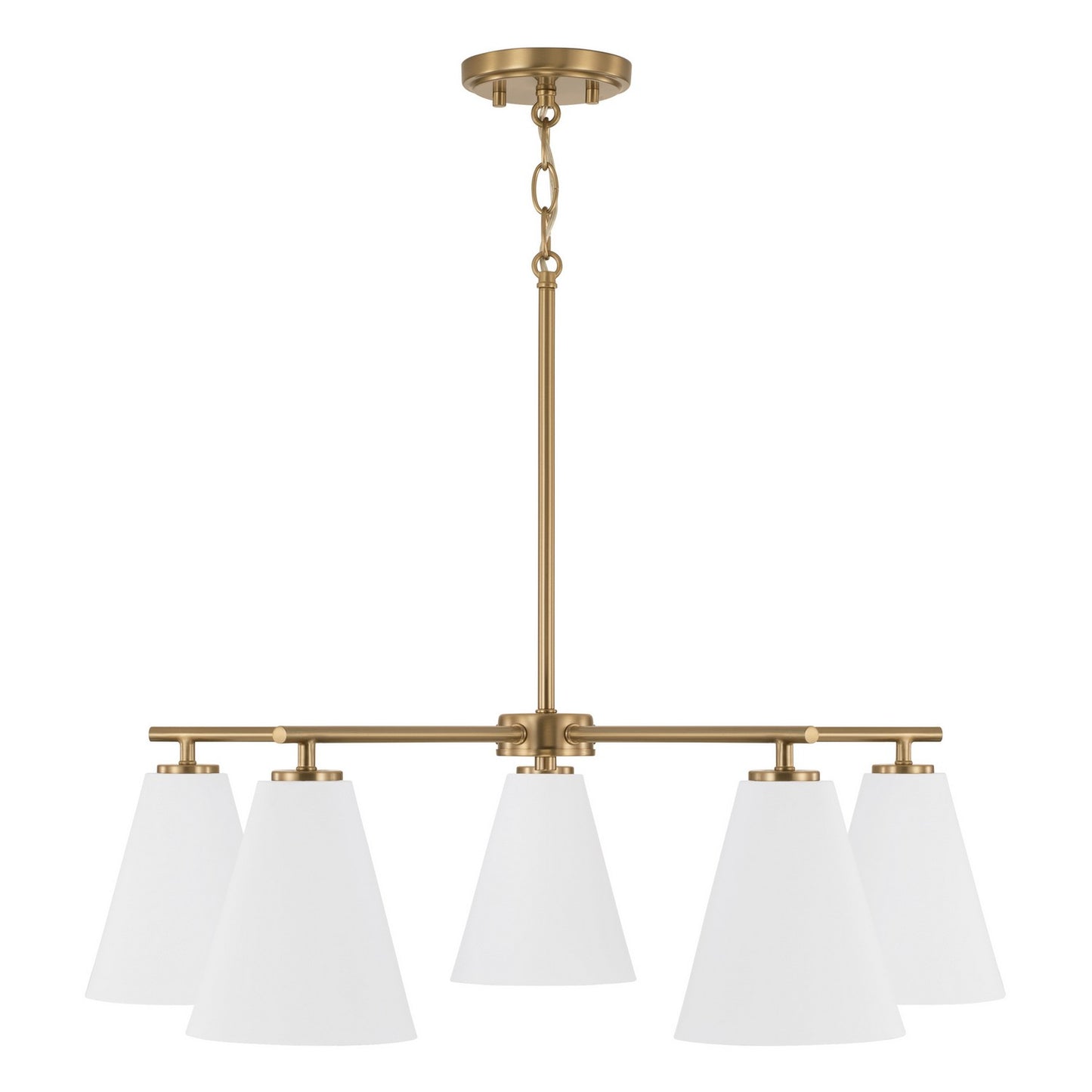 Capital Lighting - AA1040RE - Five Light Chandelier - Charlie - Matte Brass and White