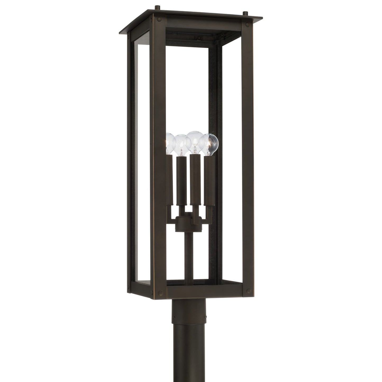 Capital Lighting - 934643OZ - Four Light Outdoor Post Lantern - Hunt - Oiled Bronze