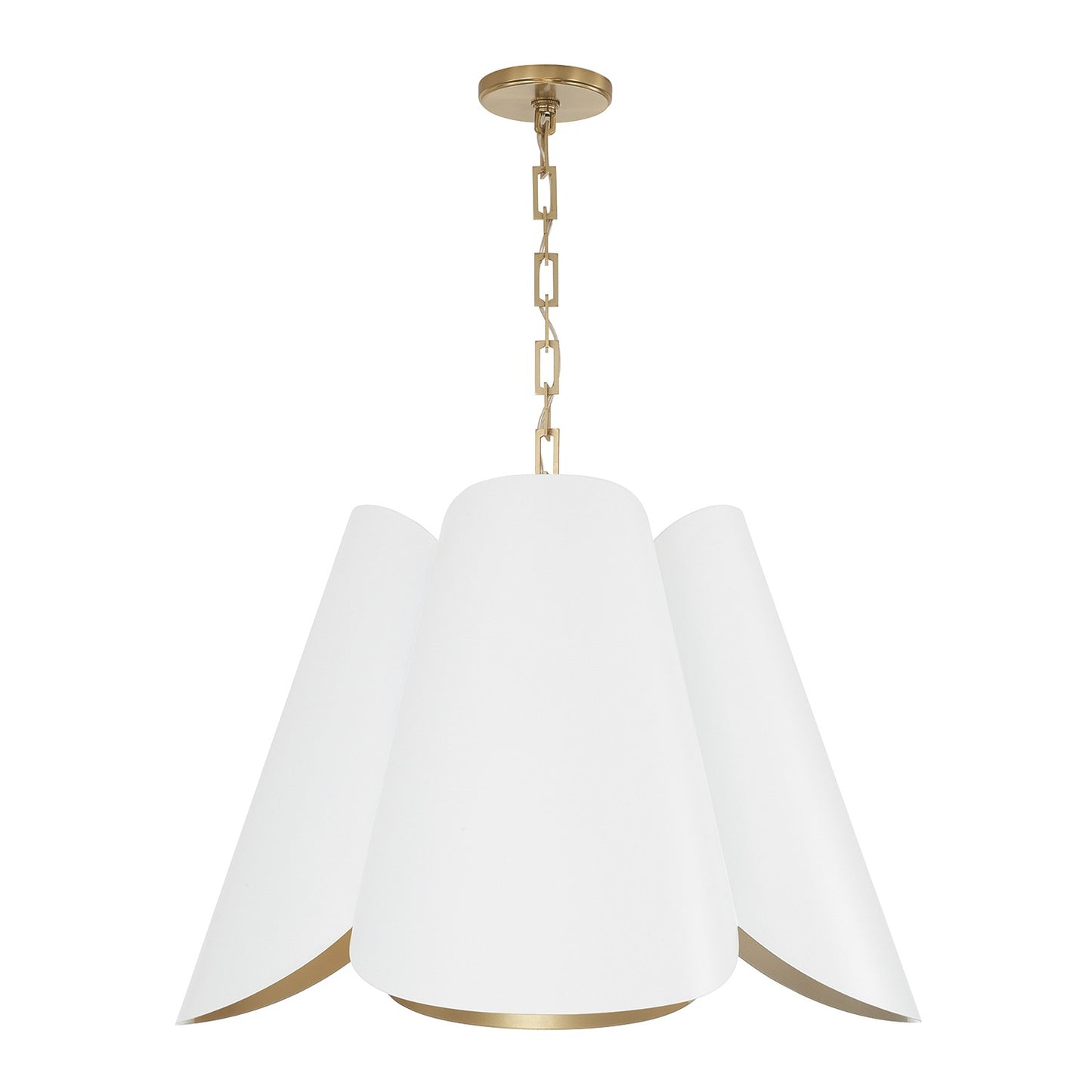 Capital Lighting - 355441RE - Four Light Pendant - Maeve - Matte Brass and White