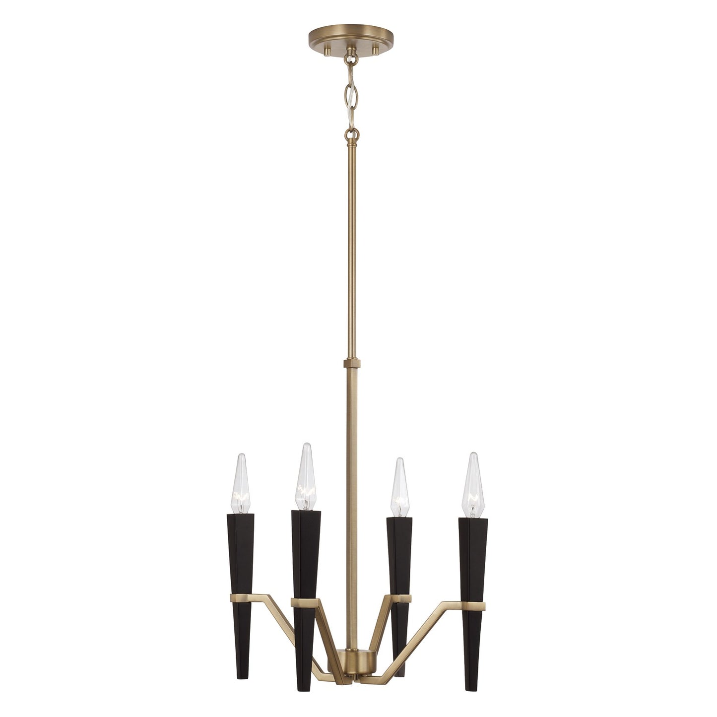 Capital Lighting - 453841AB - Four Light Chandelier - Enzo - Aged Brass and Black