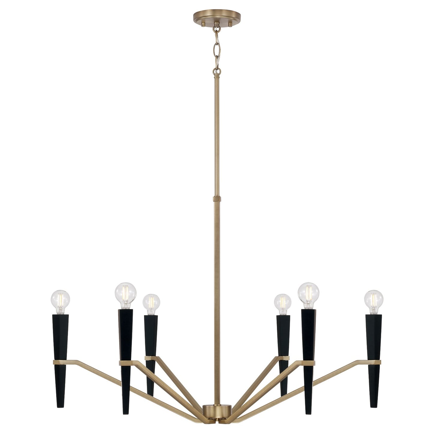Capital Lighting - 453861AB - Six Light Chandelier - Enzo - Aged Brass and Black