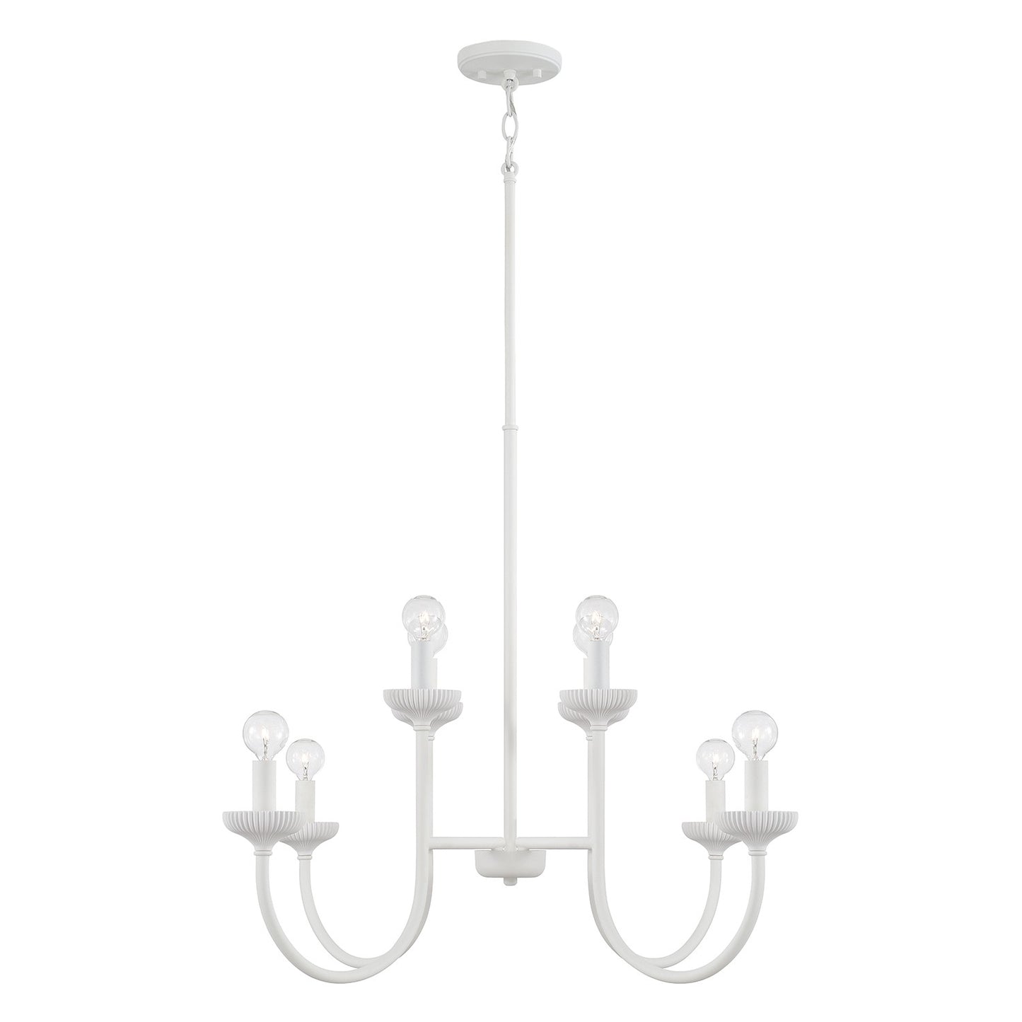Capital Lighting - 456181CE - Eight Light Chandelier - Mallory - Ceramic White