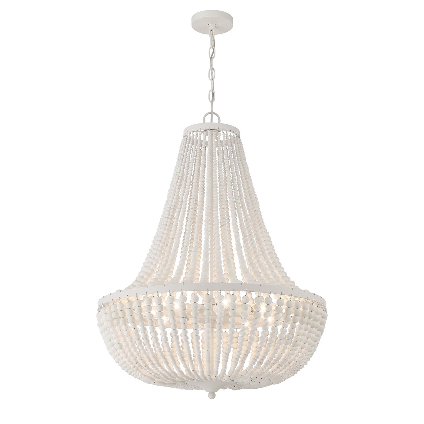 Crystorama - 609-MT - Eight Light Chandelier - Rylee - Matte White