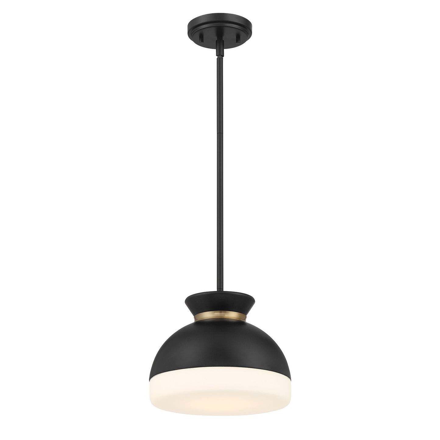 Crystorama - GID-4005-MK-VG - One Light Mini Pendant - Gidget - Matte Black + Vibrant Gold