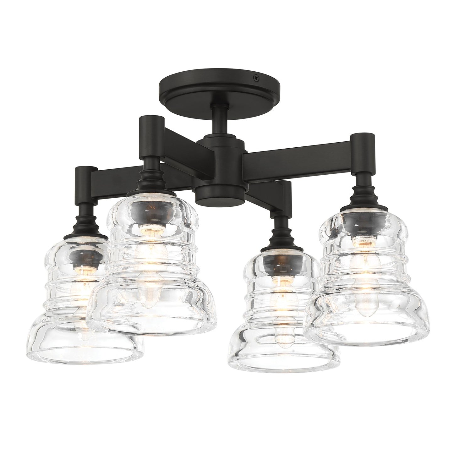 Crystorama - GRG-1045-MK - Four Light Semi Flush Mount - Gregory - Matte Black
