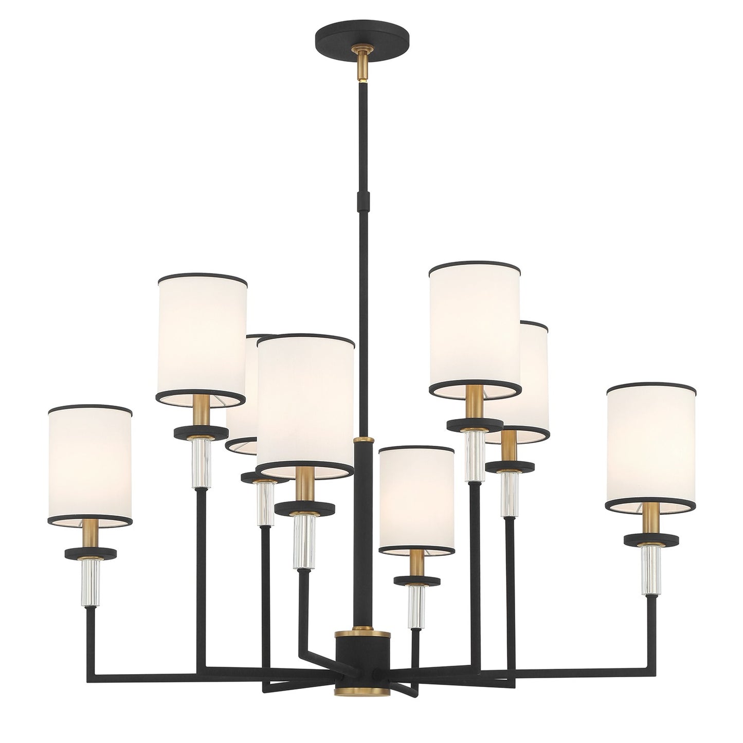 Crystorama - HAT-478-BF-VG - Eight Light Chandelier - Hatfield - Black Forged + Vibrant Gold