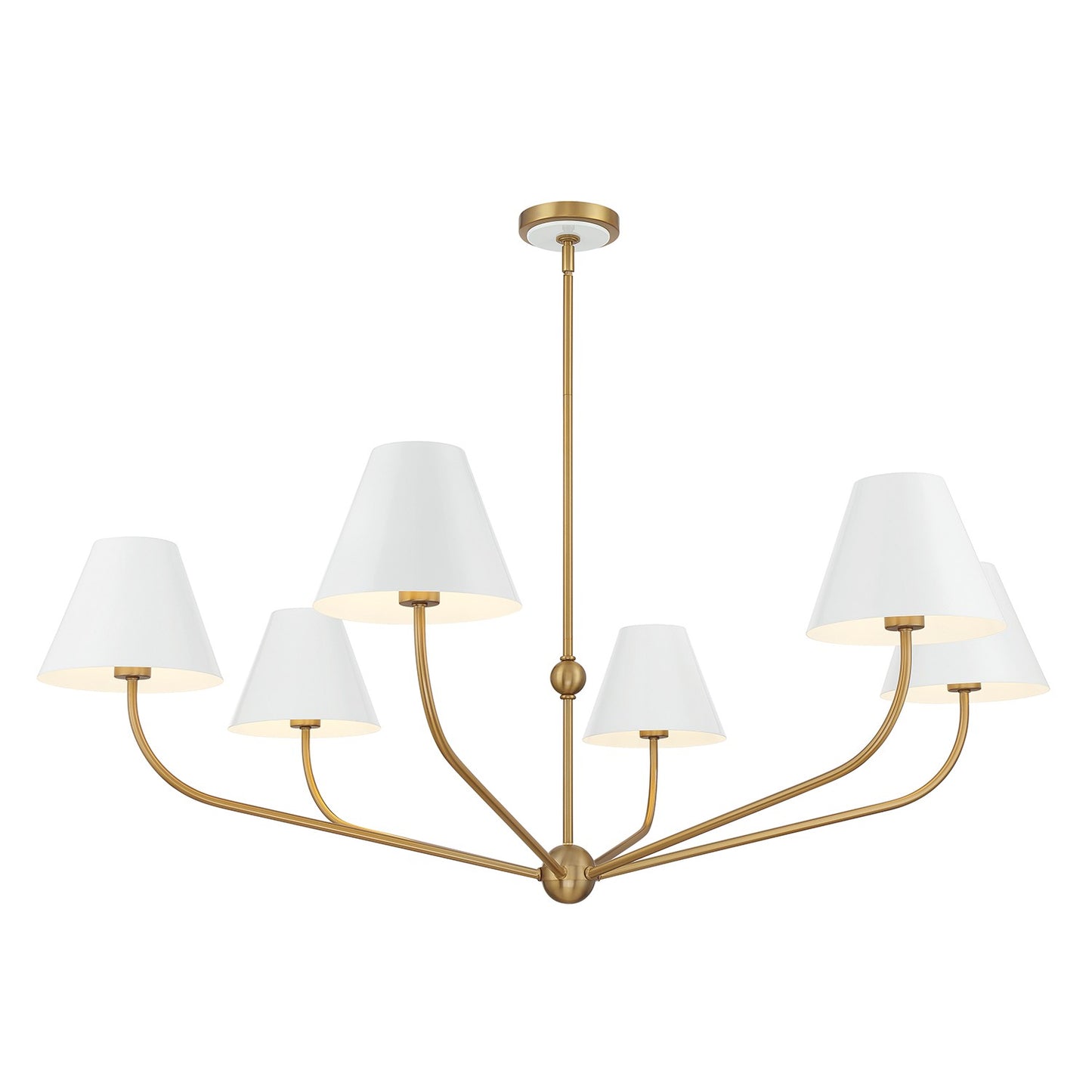 Crystorama - XAV-B9319-VG-WH - Six Light Chandelier - Xavier - Vibrant Gold