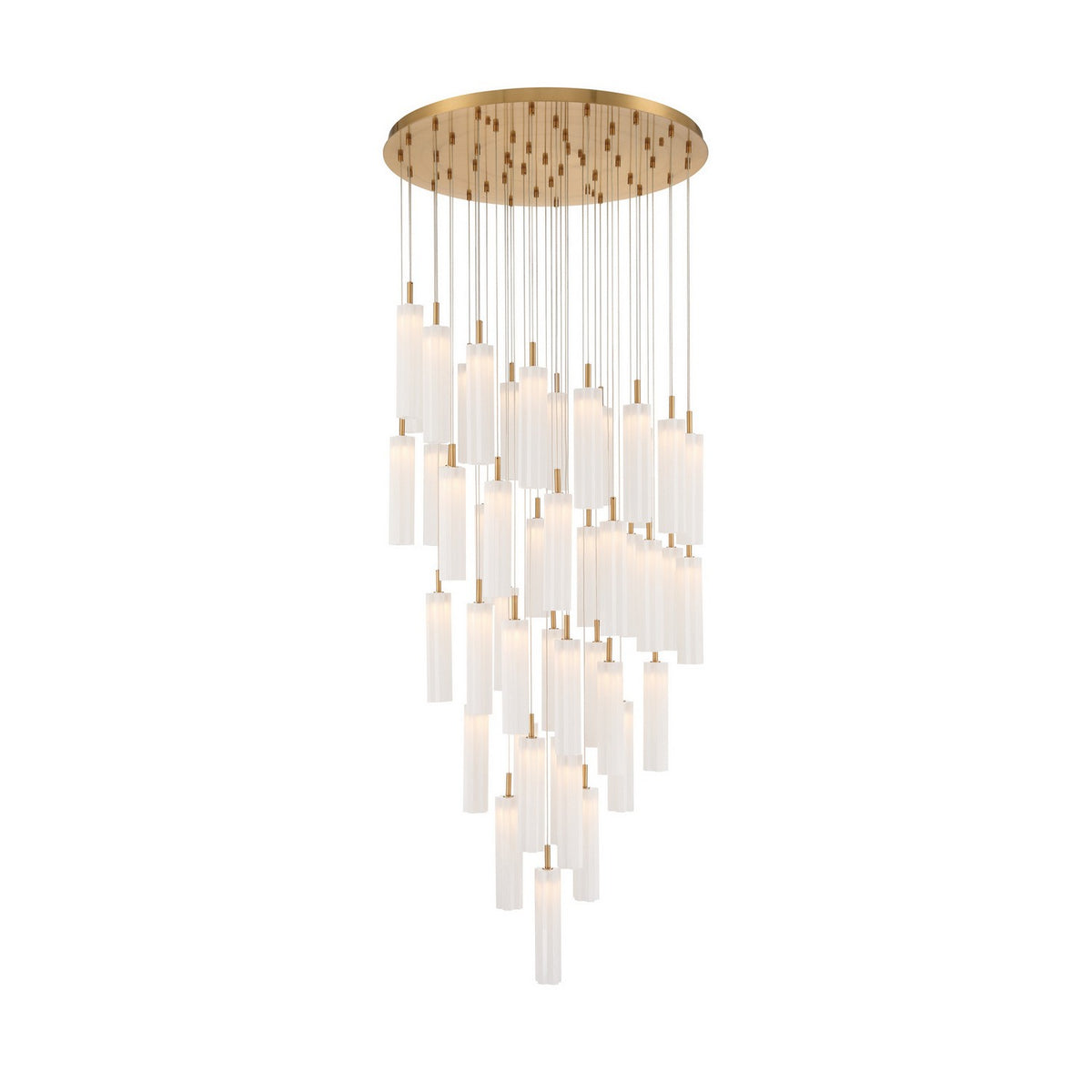 Crystorama - ADD-423-AG-WH - LED Pendant - Addis - Aged Brass