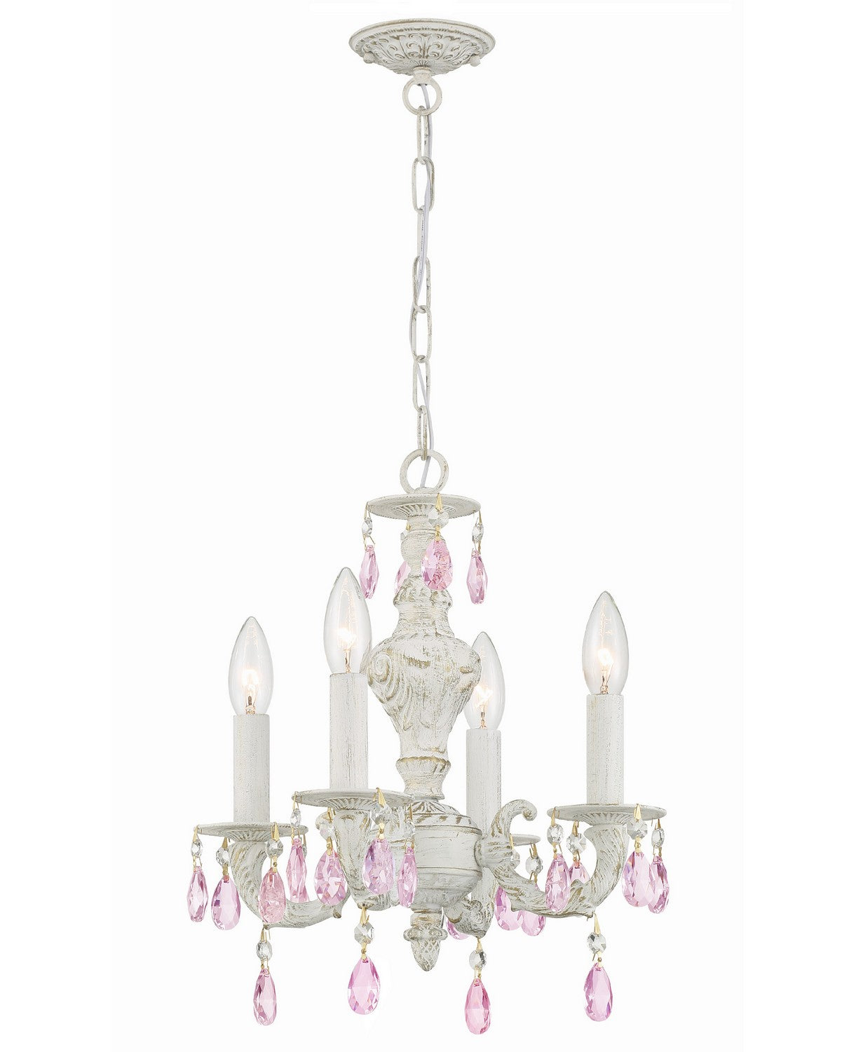 Crystorama - 5024-AW-RO-MWP - Four Light Mini Chandelier - Paris Market - Antique White