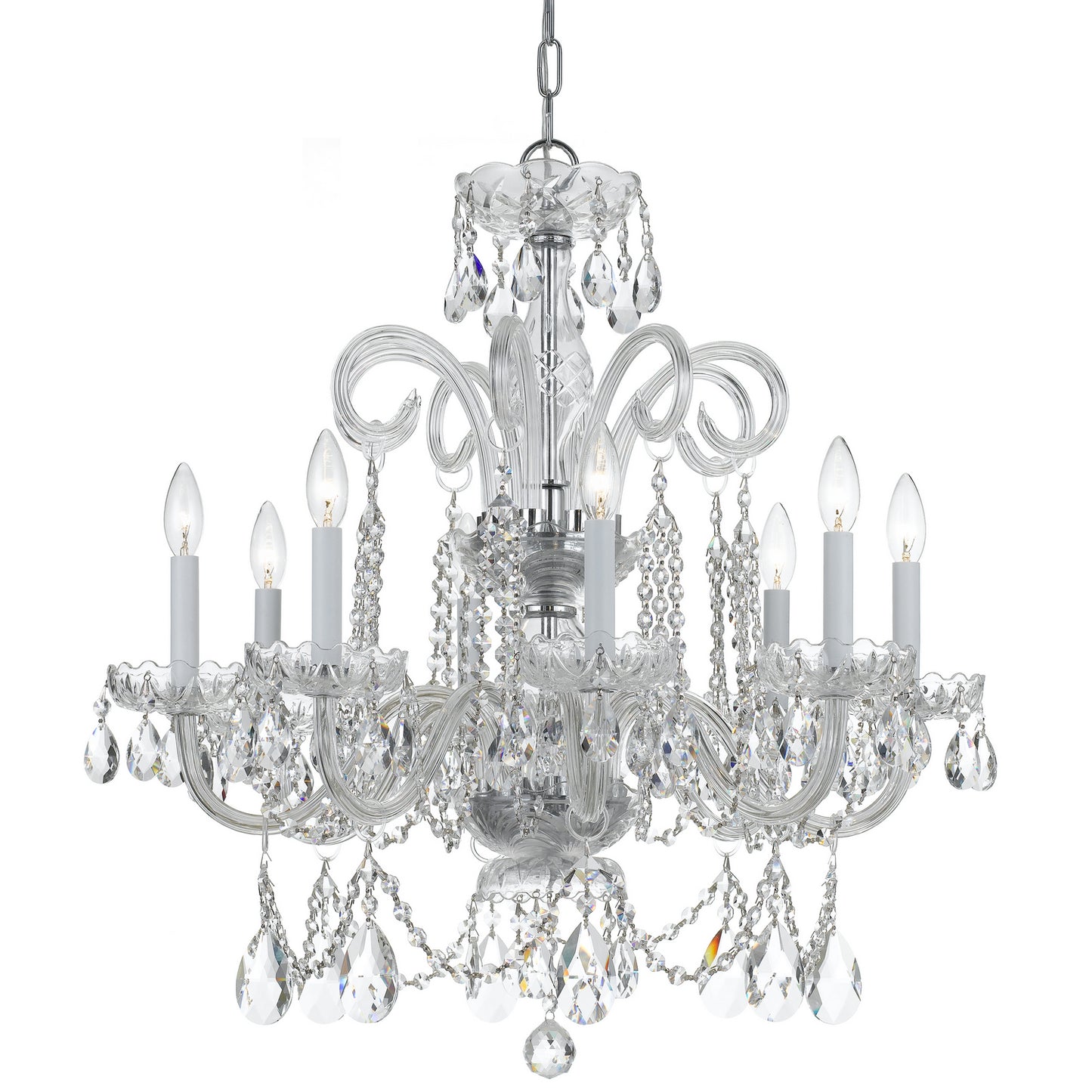 Crystorama - 5008-CH-CL-MWP - Eight Light Chandelier - Traditional Crystal - Polished Chrome