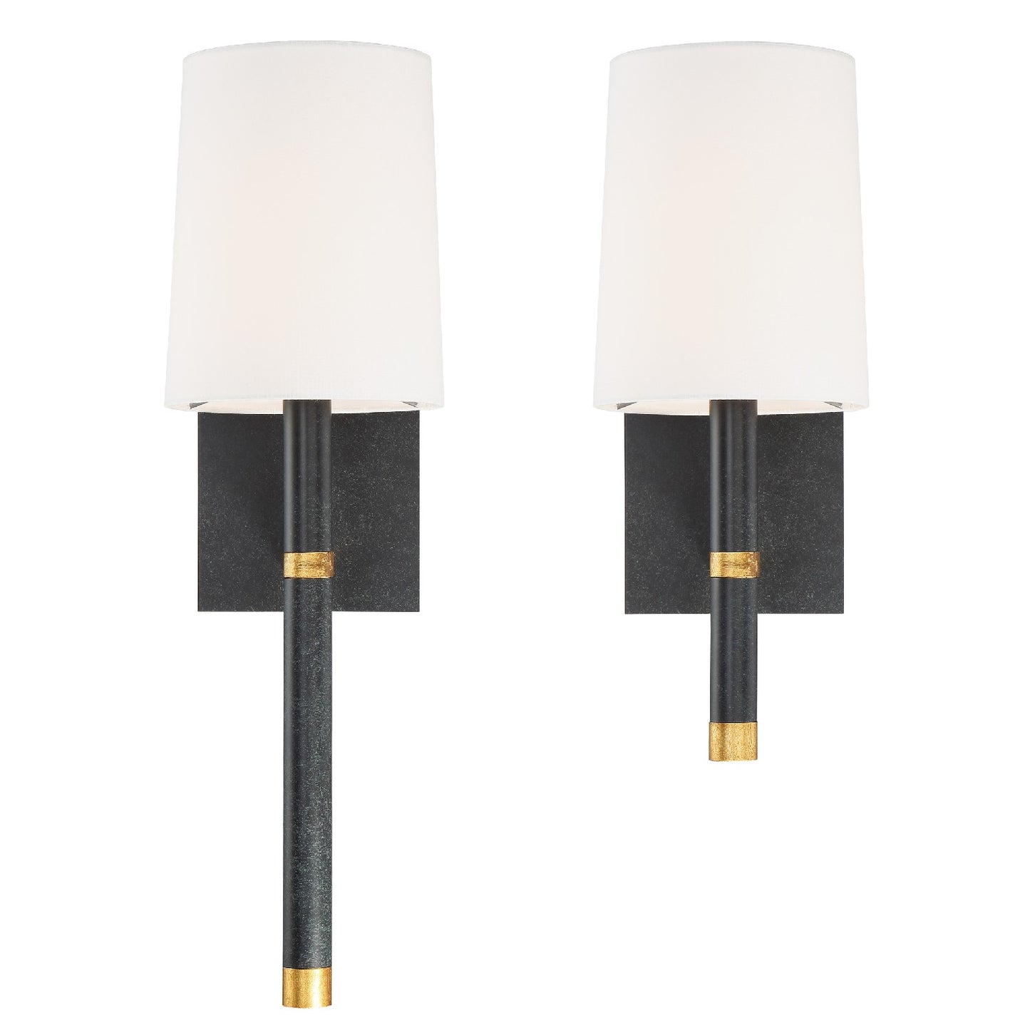 Crystorama - WES-9901-BK-GA - One Light Wall Sconce - Weston - Black + Antique Gold