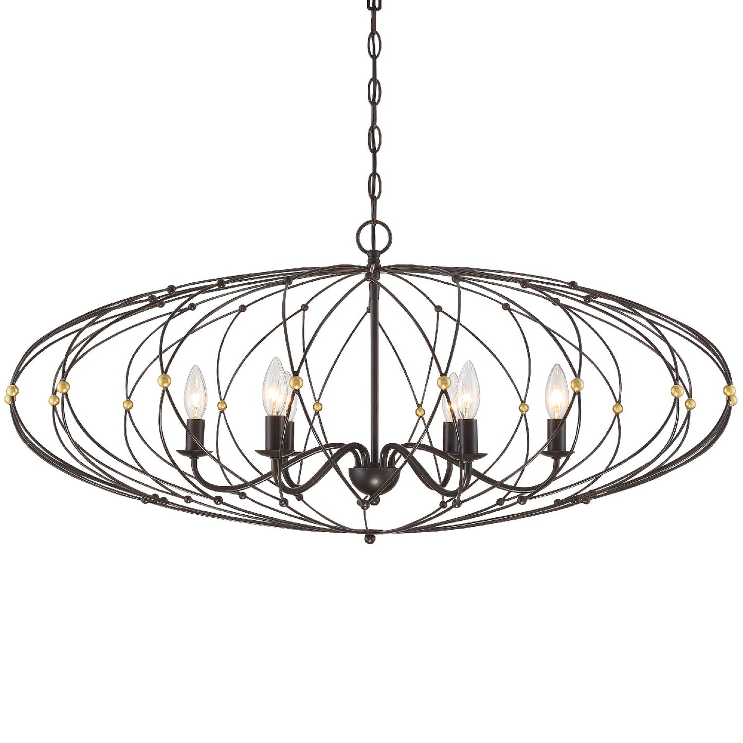 Crystorama - ZUC-A9036-EB-GA - Six Light Chandelier - Zucca - English Bronze + Antique Gold