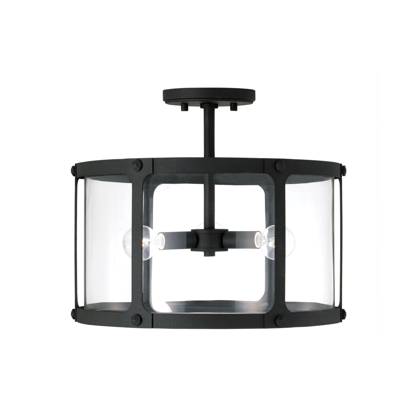 Capital Lighting - 244931BI - Three Light Semi Flush Mount - Brennen - Black Iron