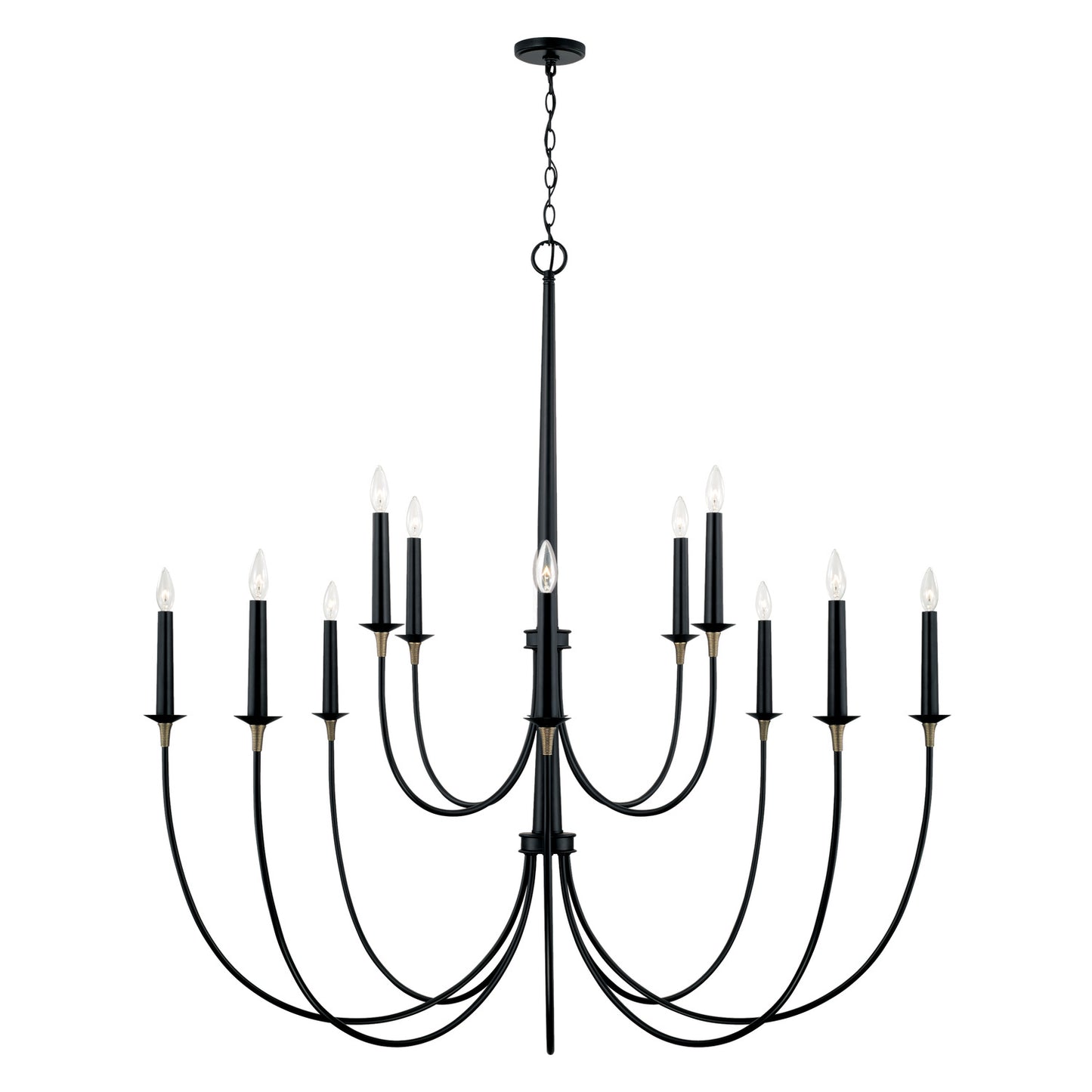Capital Lighting - 445601KB - 12 Light Chandelier - Amara - Matte Black with Brass