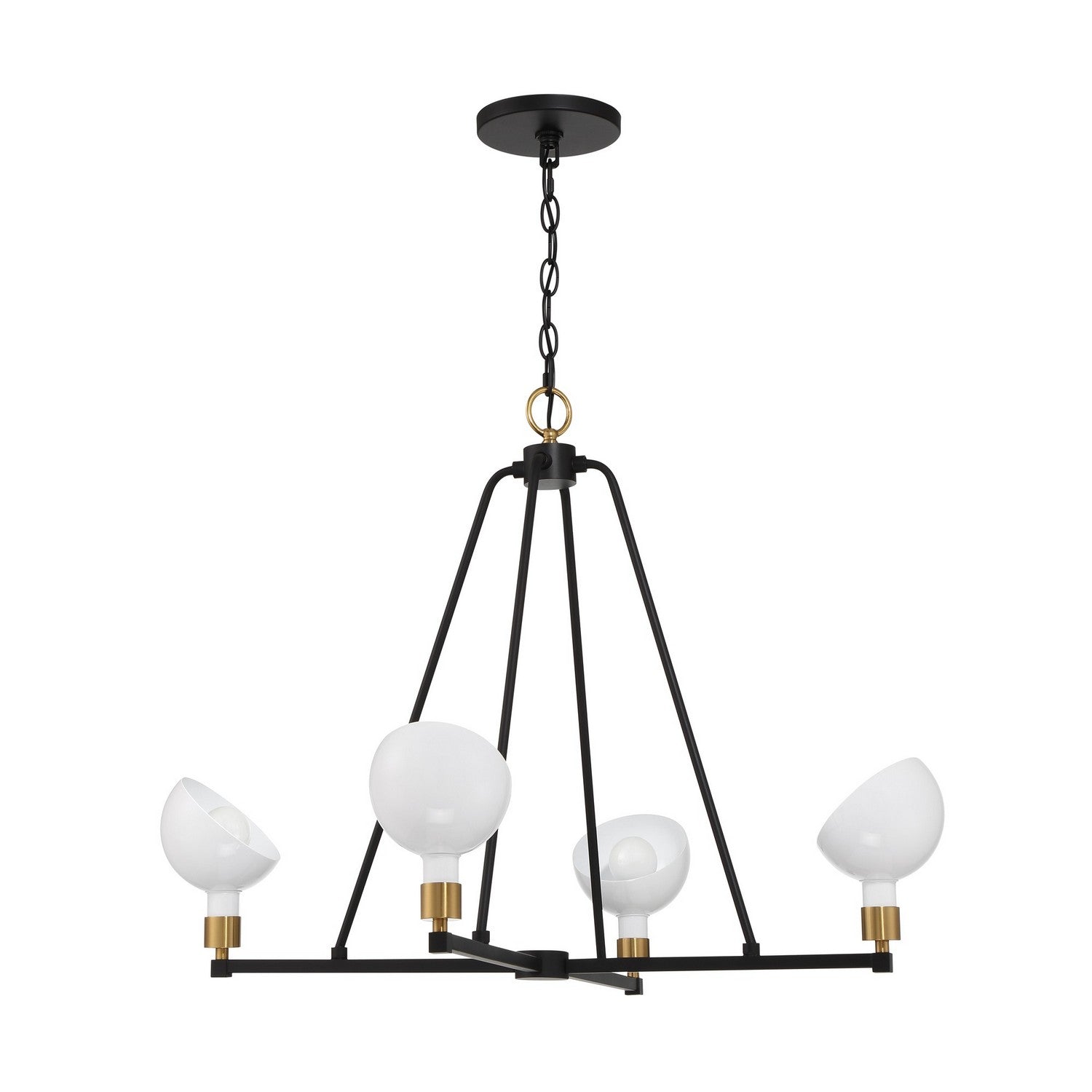 Crystorama - GIG-814-BK-AG - Four Light Chandelier - Gigi - Black + Aged Brass