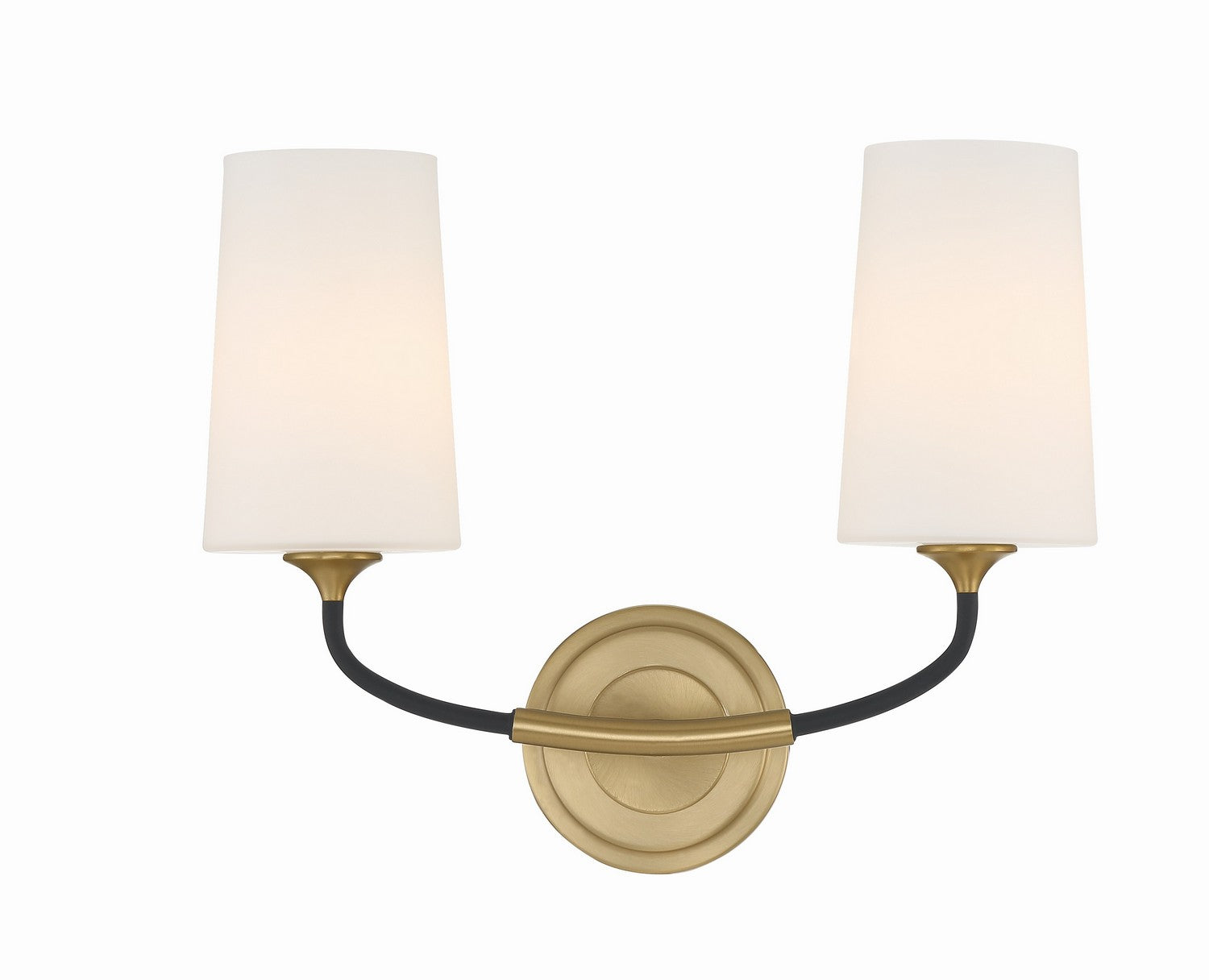 Crystorama - NIL-70012-BF-MG - Two Light Wall Sconce - Niles - Black Forged + Modern Gold