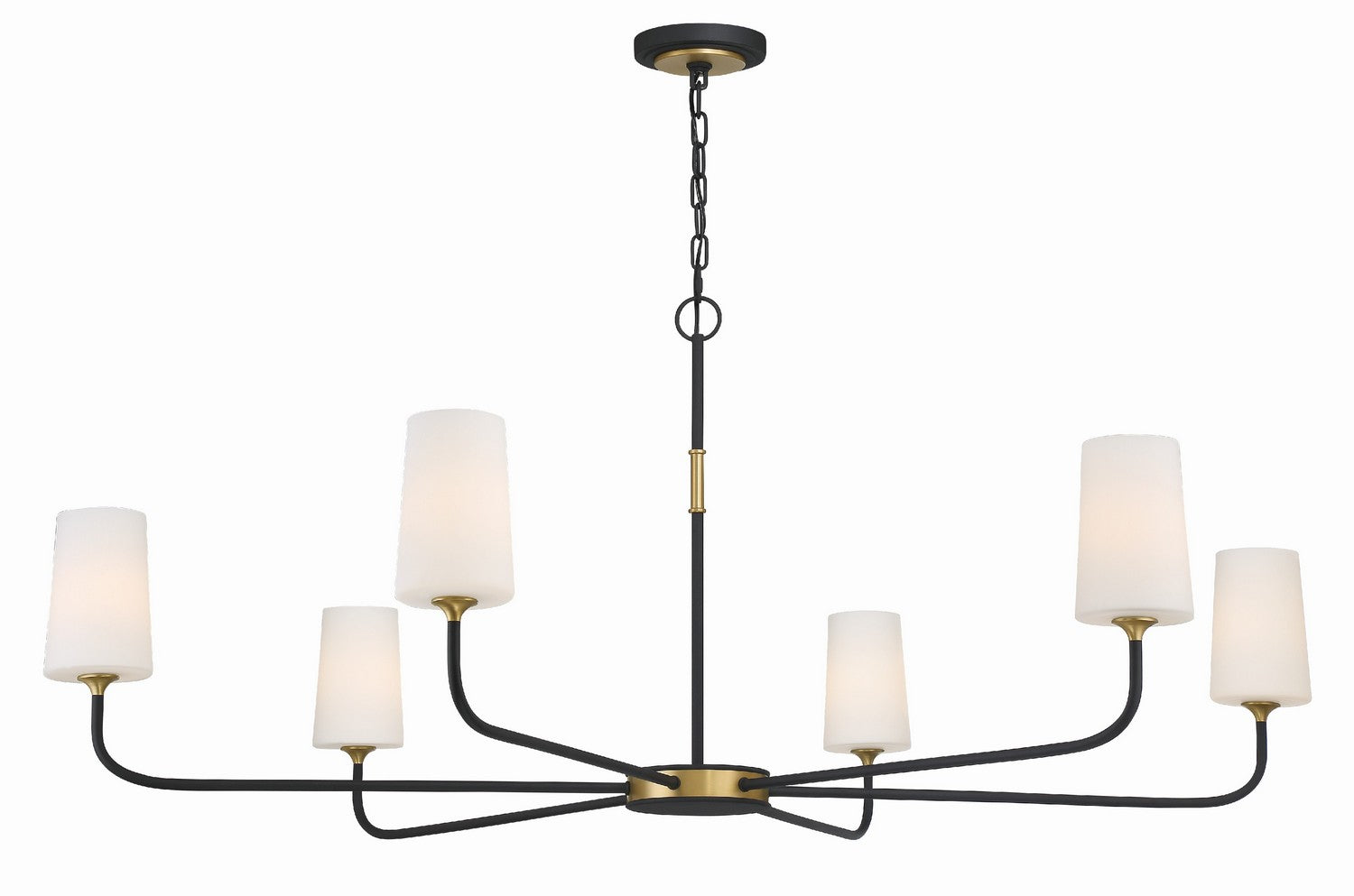 Crystorama - NIL-70016-BF-MG - Six Light Chandelier - Niles - Black Forged + Modern Gold