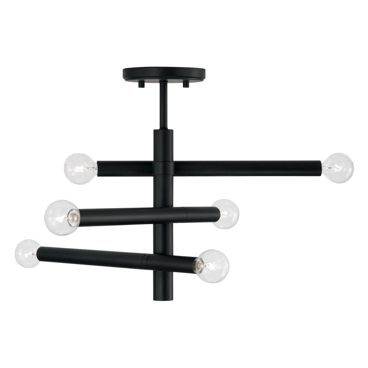 Capital Lighting - 251261MB - Six Light Semi Flush Mount - Zane - Matte Black