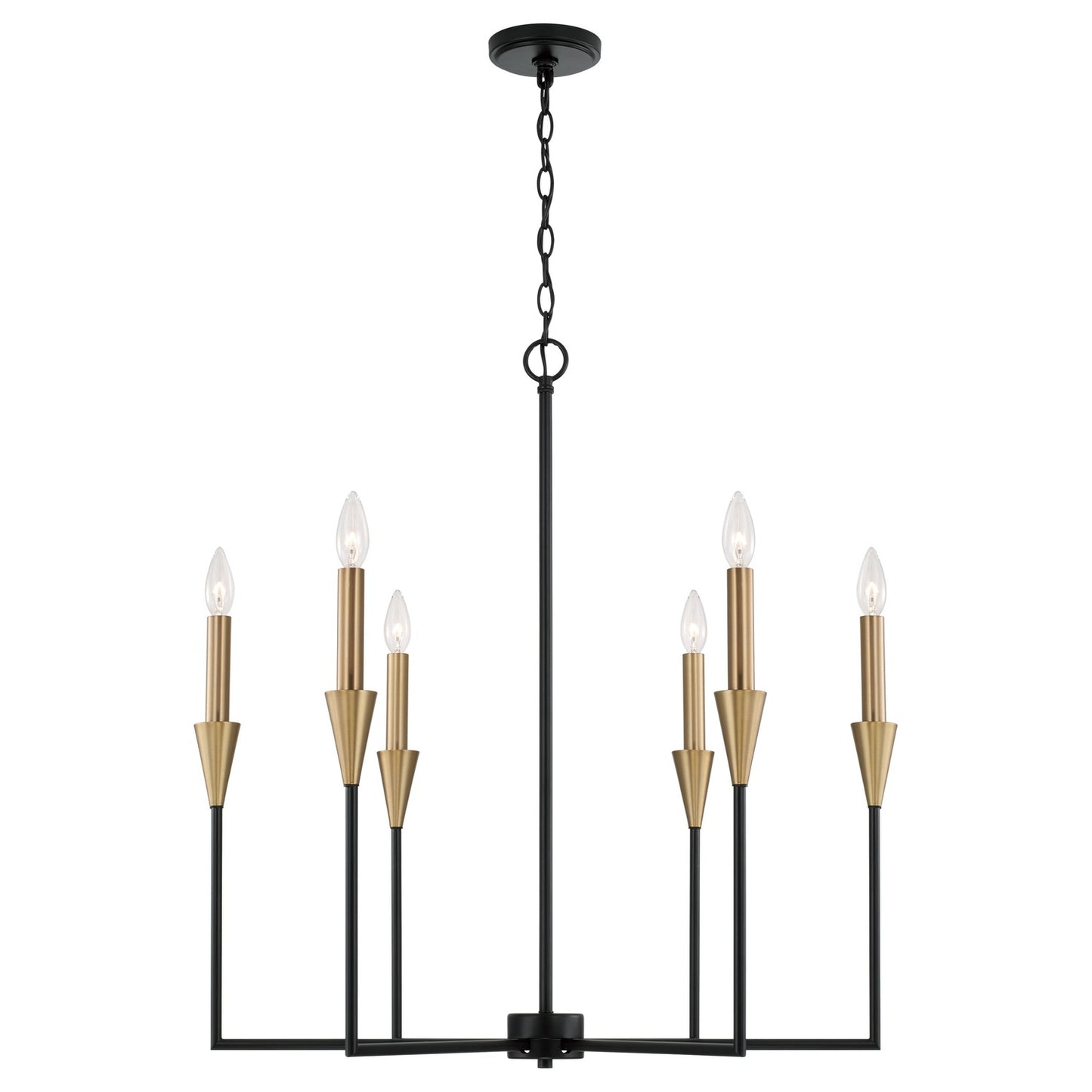 Capital Lighting - 451961AB - Six Light Chandelier - Avant - Aged Brass and Black