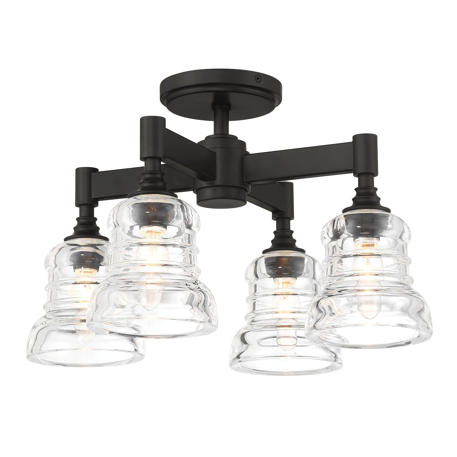 Crystorama - GRG-1045-MK - Four Light Semi Flush Mount - Gregory - Matte Black