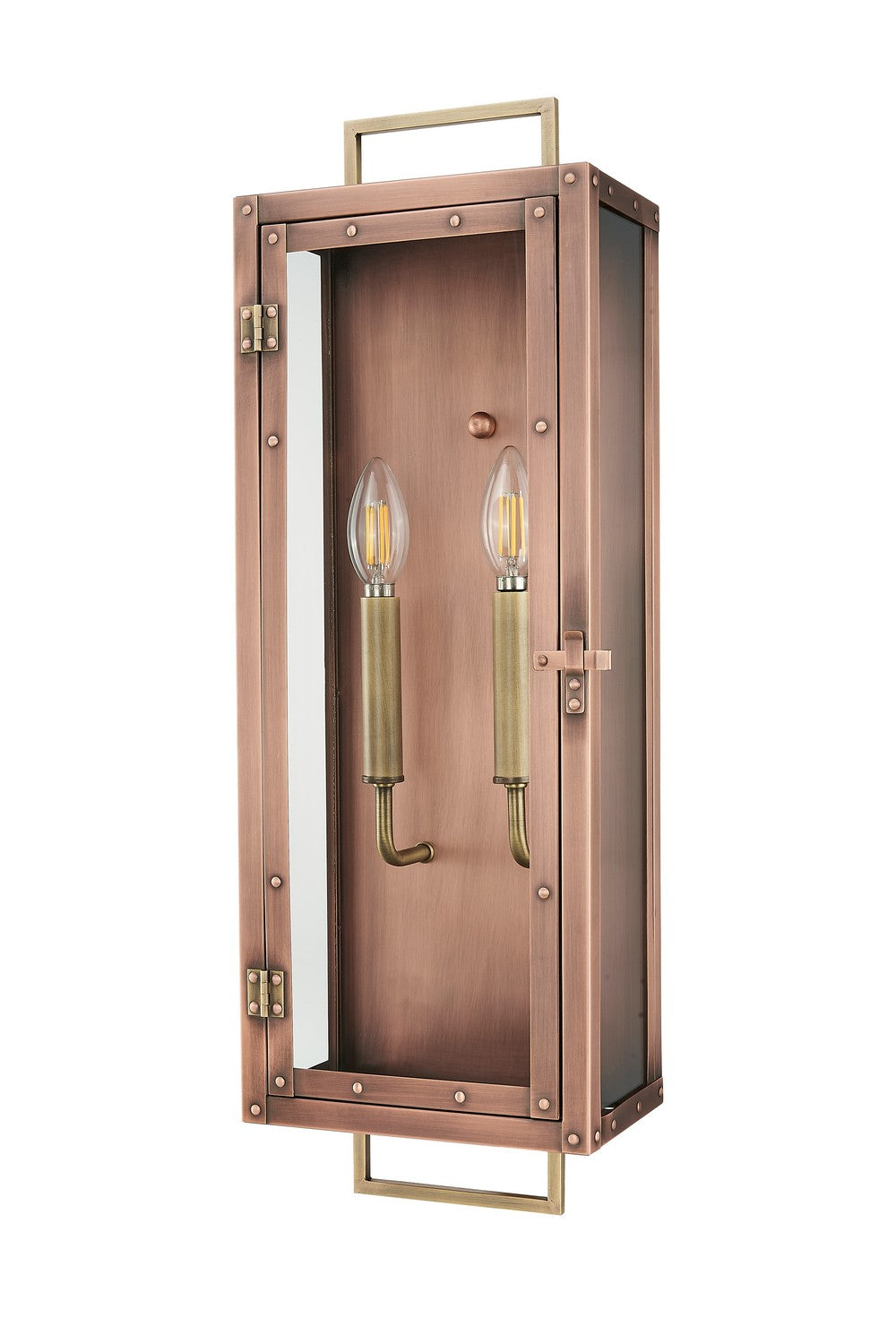 Acclaim Lighting - 1011CP - Two Light Wall Lantern - Spencer - Antique Copper with Brass