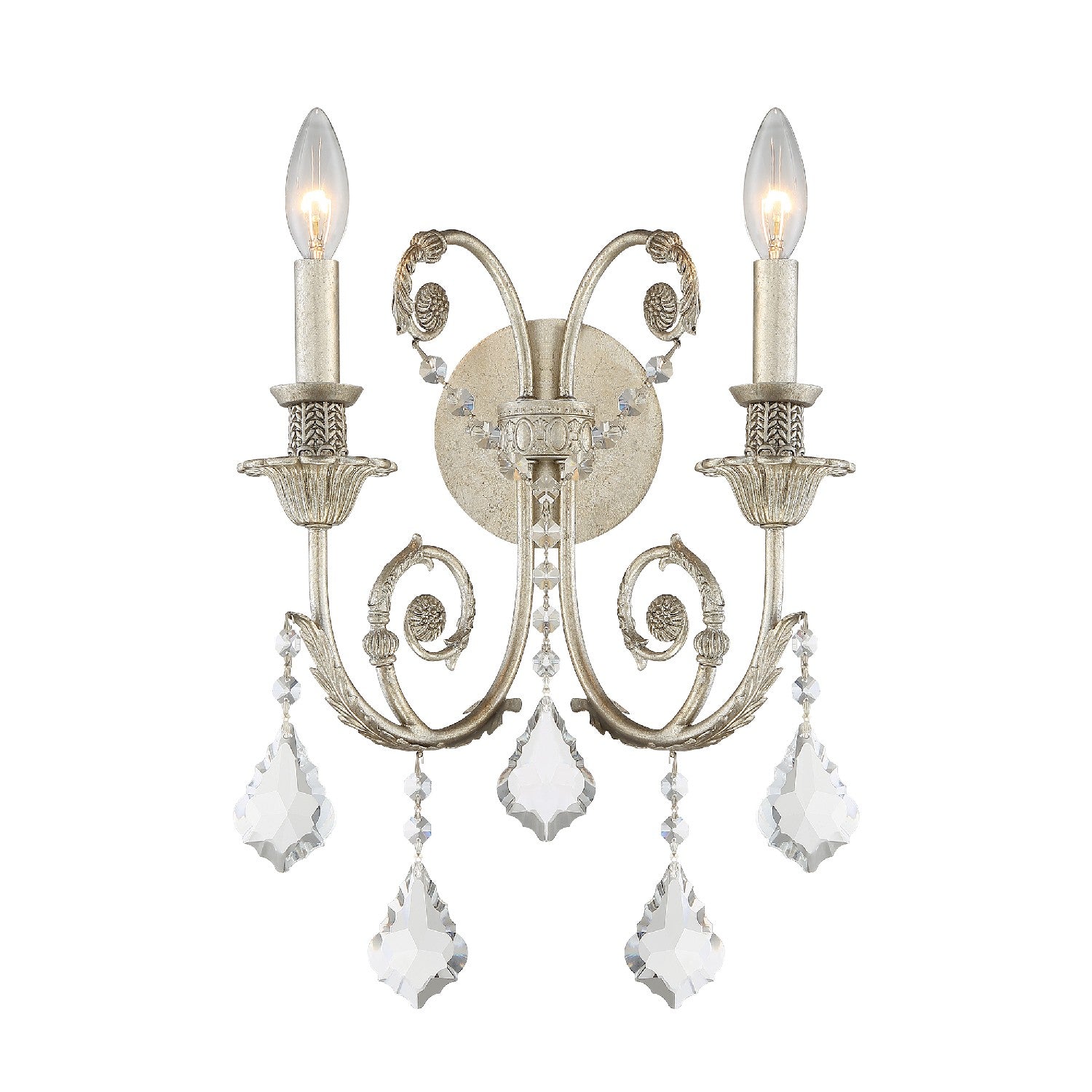Crystorama - 5112-OS-CL-S - Two Light Wall Sconce - Regis - Olde Silver